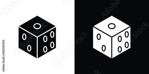 Dice icon symbol. simple flat symbol on blank background.