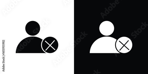 Delete user icon symbol. simple flat symbol on blank background.