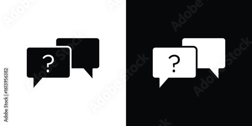 Comment question icon symbol. simple flat symbol on blank background.