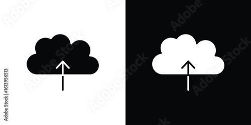 Cloud upload icon symbol. simple flat symbol on blank background.