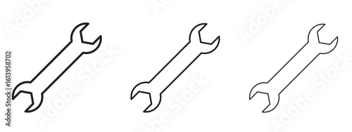 Wrench icon symbol. Linear style sign for mobile concept