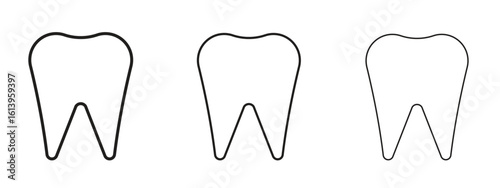 Tooth icon symbol. Linear style sign for mobile concept