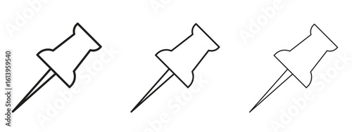 Thumbtack icon symbol. Linear style sign for mobile concept