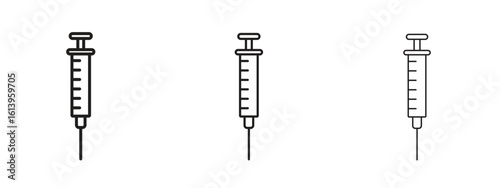 Syringe icon symbol. Linear style sign for mobile concept