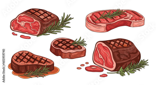 Deliciously grilled beef steaks ready for your next savory meal