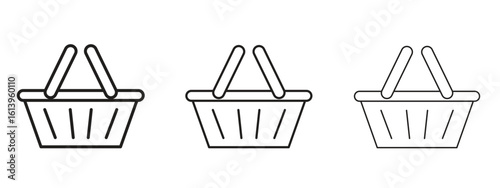 Shopping basket icon symbol. Linear style sign for mobile concept