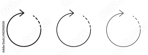 Rotate right icon symbol. Linear style sign for mobile concept