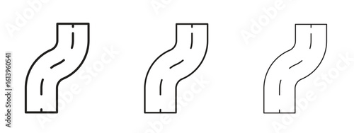 Road icon symbol. Linear style sign for mobile concept
