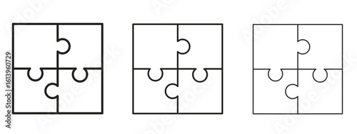 Puzzle icon symbol. Linear style sign for mobile concept