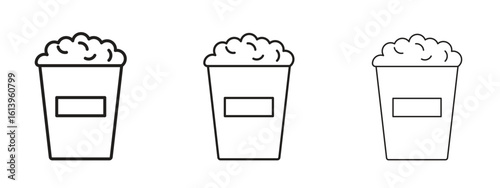 Popcorn icon symbol. Linear style sign for mobile concept