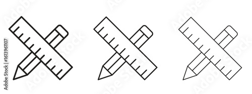 Pencil and ruler icon symbol. Linear style sign for mobile concept
