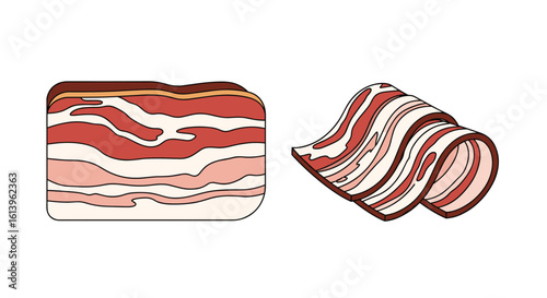 Delicious cured pork belly slices for savory breakfast meals and culinary delights