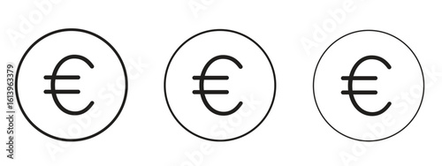 Euro icon symbol. Linear style sign for mobile concept