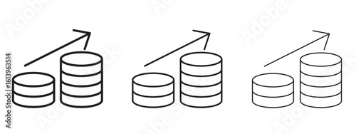 Earning icon symbol. Linear style sign for mobile concept