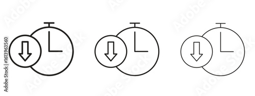Down time icon symbol. Linear style sign for mobile concept