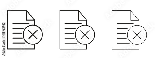 Delete Document icon symbol. Linear style sign for mobile concept