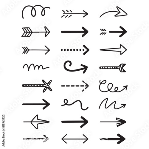 hand drawn arrows set