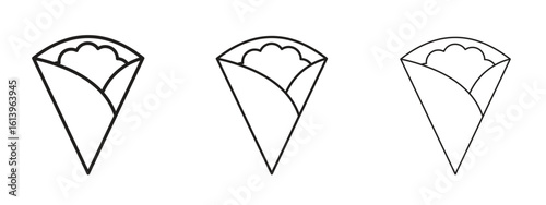 Crepe icon symbol. Linear style sign for mobile concept