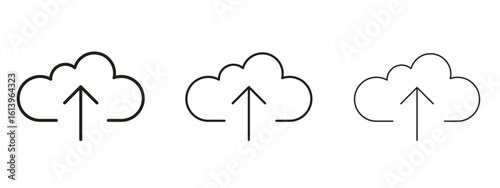 Cloud upload icon symbol. Linear style sign for mobile concept