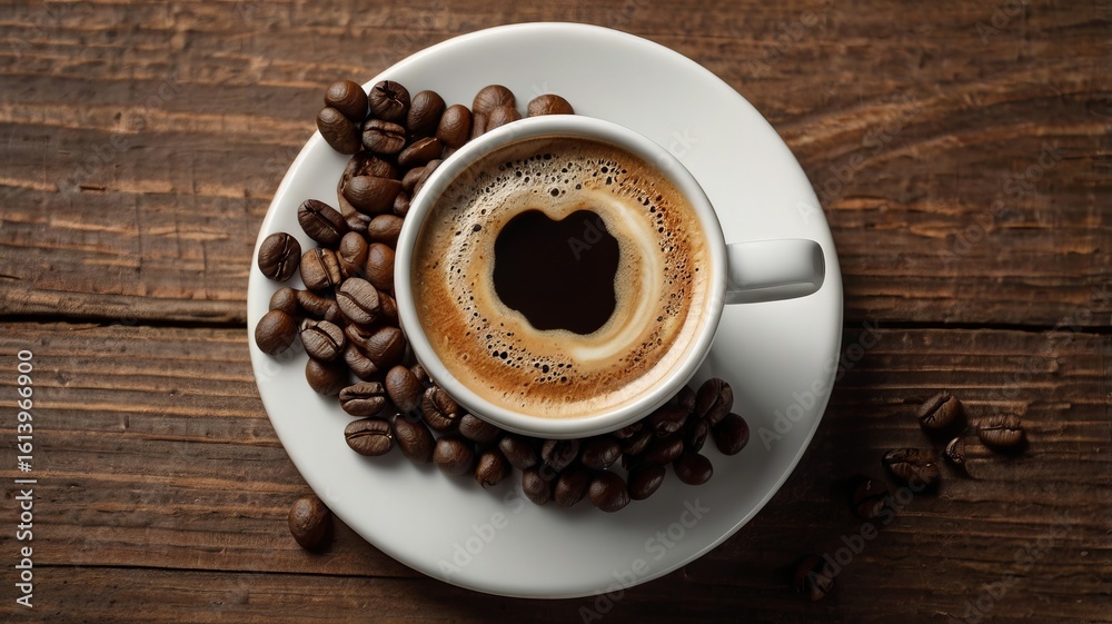 Fototapeta premium Rustic Caffeine Vibe with Authentic Texture
