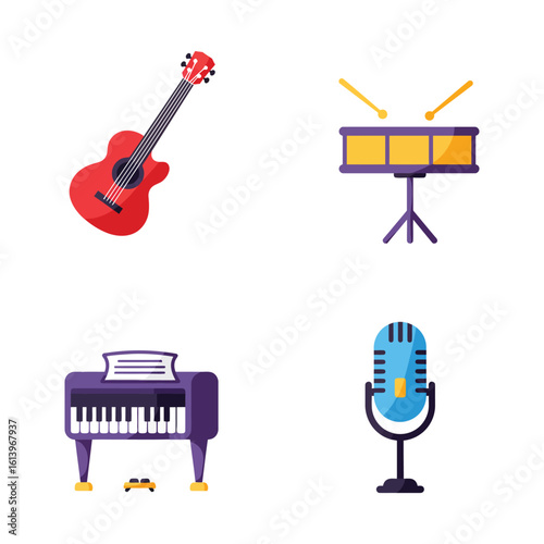 Flat Icons of Musical Instruments