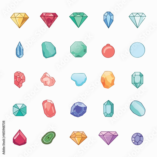 Assortment of Colorful Gemstones and Crystals.