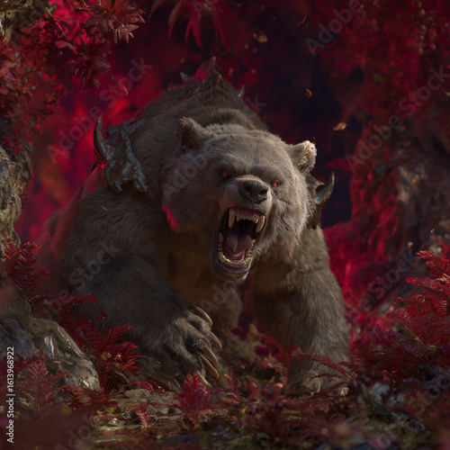 giant angry dire bear beast