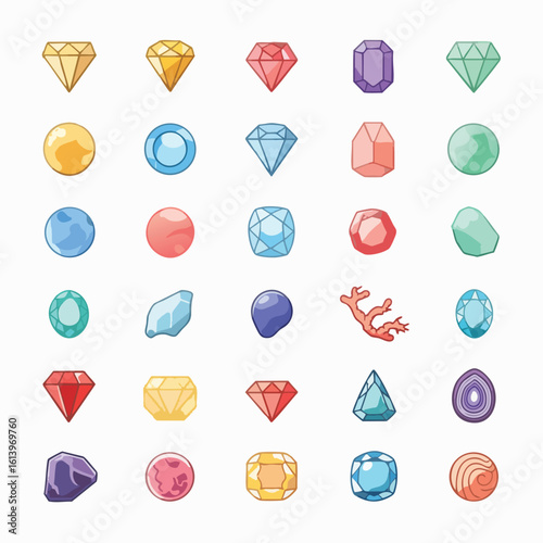 Assortment of Colorful Gemstones and Jewels.