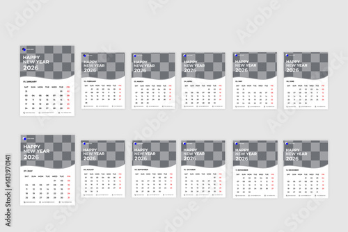 This is a Large Calendar for 2026 with month names and dates.