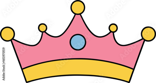 birthday crown or tiara vector illustration on transparent background