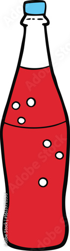 bottle of soda with bubbles vector illustration on transparent background