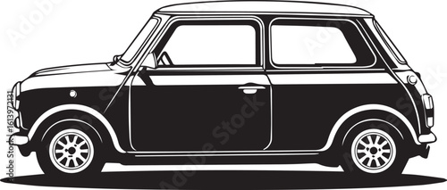 retro automobile stencil silhouette vector art for brochure illustration marketing collateral premium design asset
