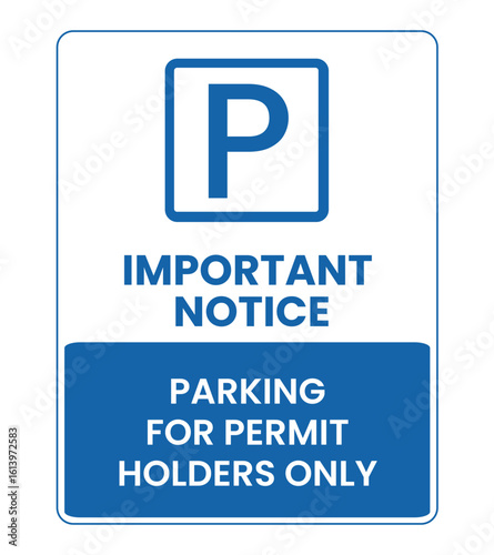 Parking for Permit Holders Only Sign