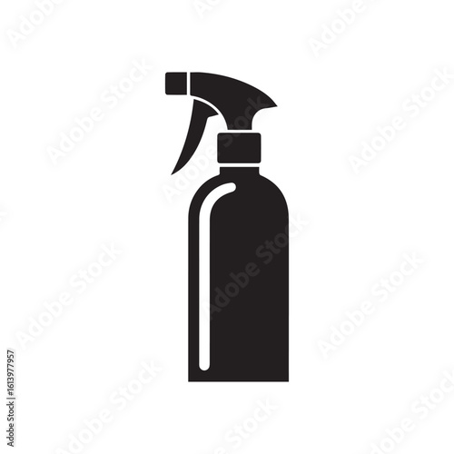 Black Spray Bottle Icon Disinfectant, Cleaner, Sanitizer, and Cleaning Solution Illustration