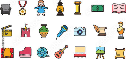 Arts, Culture, and Entertainment Icon Set