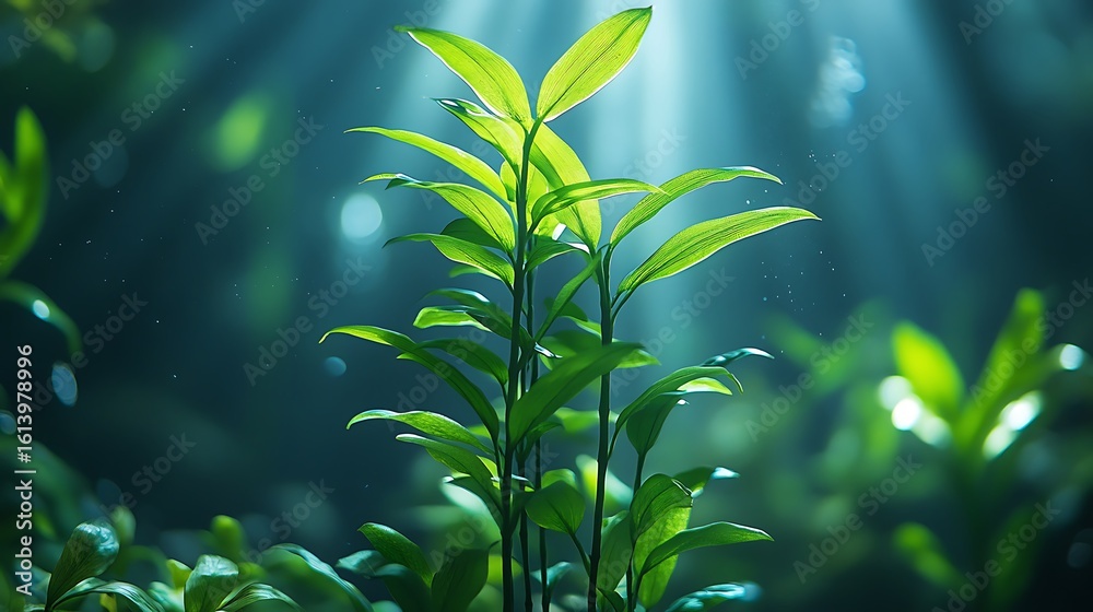 Obraz premium Green foliage under sunlight
