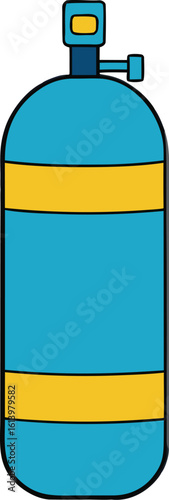 scuba diving tank vector illustration on transparent background