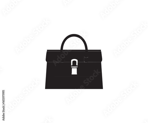 Elegant Black Handbag Icon Minimalist Design for Fashion and Style Symbolism