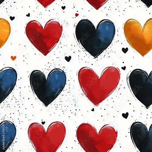 Red Hearts Pattern on White Background Suitable for Celebrations or Romantic ...