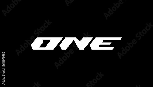 Text logo for numbers one letter logo design