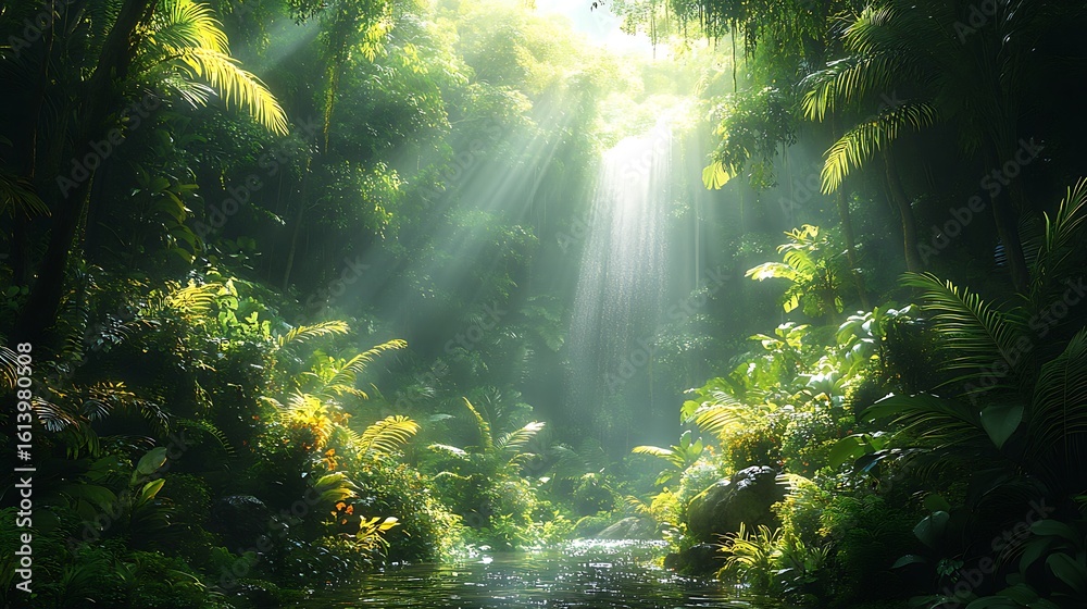 Fototapeta premium Lush tropical forest interior