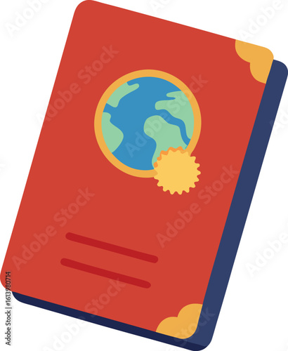 passport with stamp vector illustration on transparent background