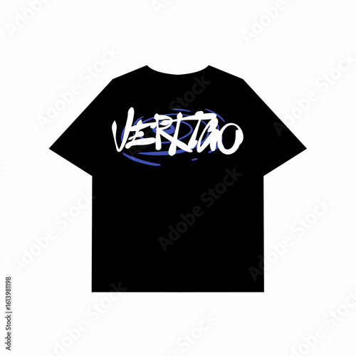 Vertigo typography in bold graffiti-style hand lettering. Raw and sketchy streetwear vector design perfect for t-shirts, zines, or emotional digital merch