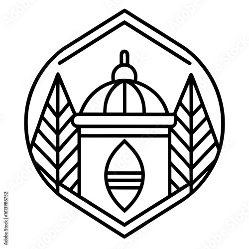 A tiny acorn turned into a miniature home, vektor