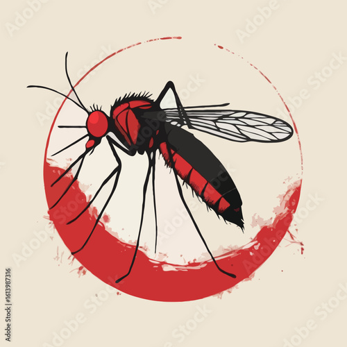 Side View Mosquito Silhouette for T-Shirt Vector