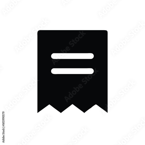 black and white paper Silhouette of a receipt icon