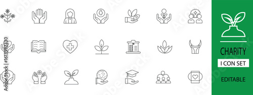 A charity line icon vector illustration .