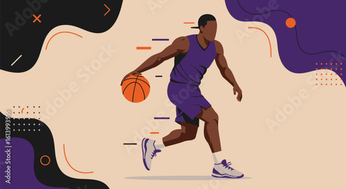 Basketball Player in Action with Dynamic Background