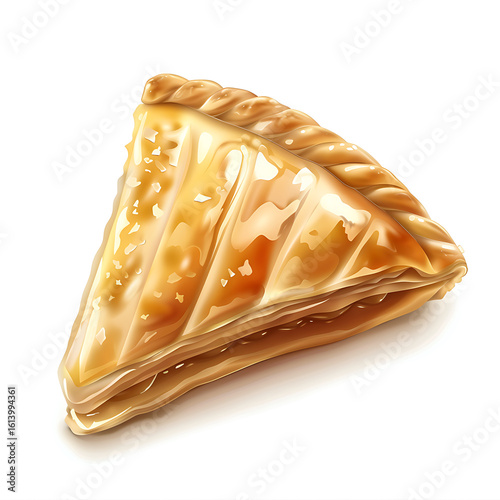 Golden Slice of Apple Pie with Flaky Crust