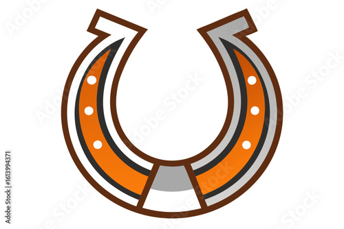 Horse Shoe Symbol Icon Minimalist Vector Art